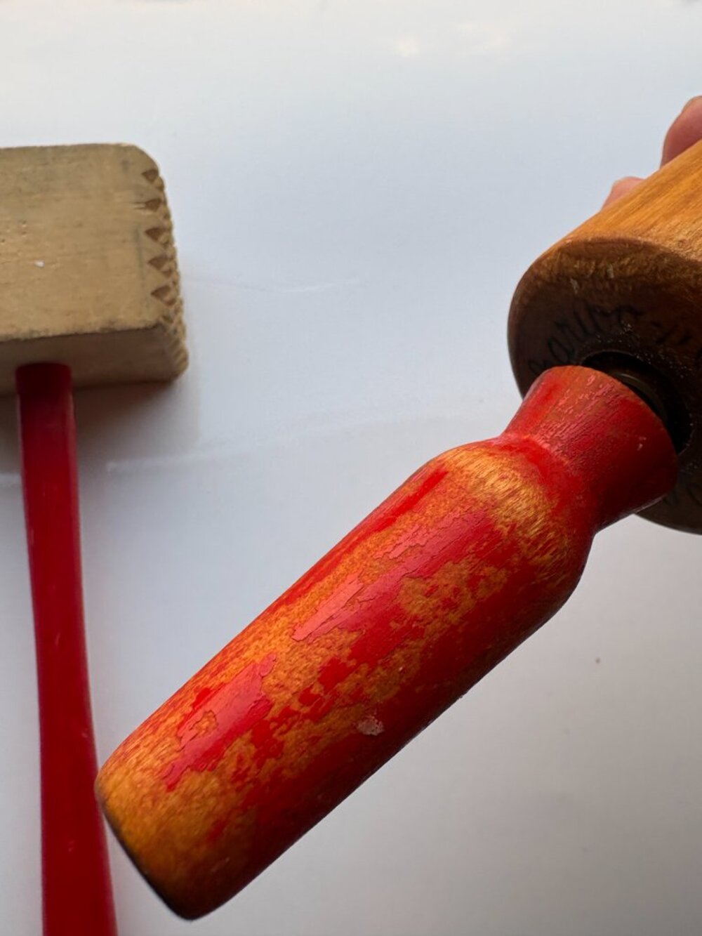 Vintage Kitchen Utensil Lot- Rolling Pin Potato Masher Wooden Mallet Farmhouse - Picture 5 of 7